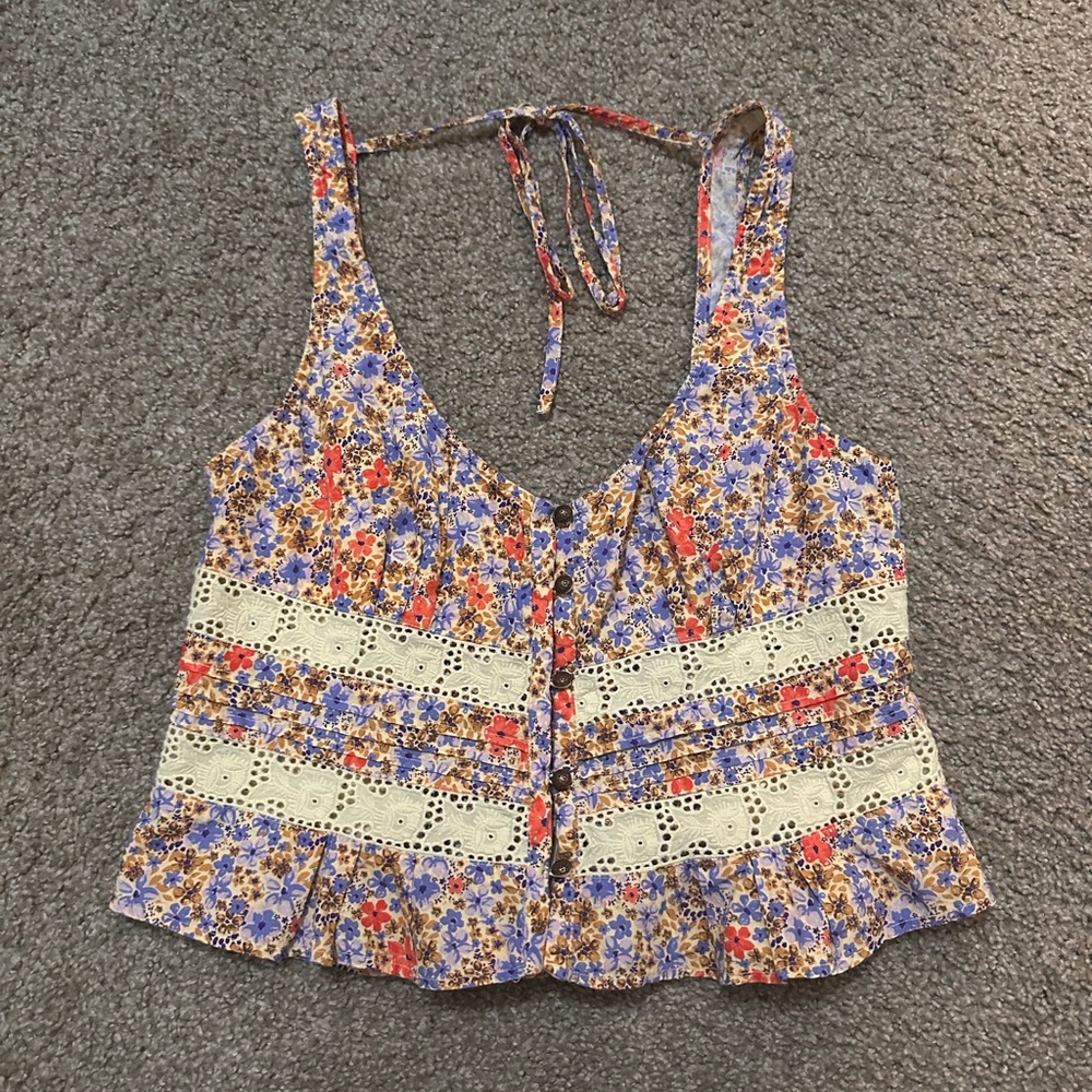 Free People Multicolor Smocked Top